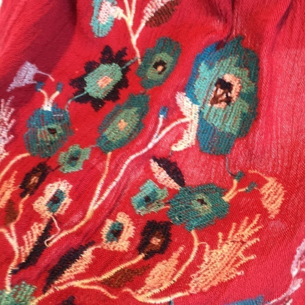 Free People Mini Dress Te Amo Floral Butterfly Sleeve Flow embroidered lined S - Picture 11 of 16